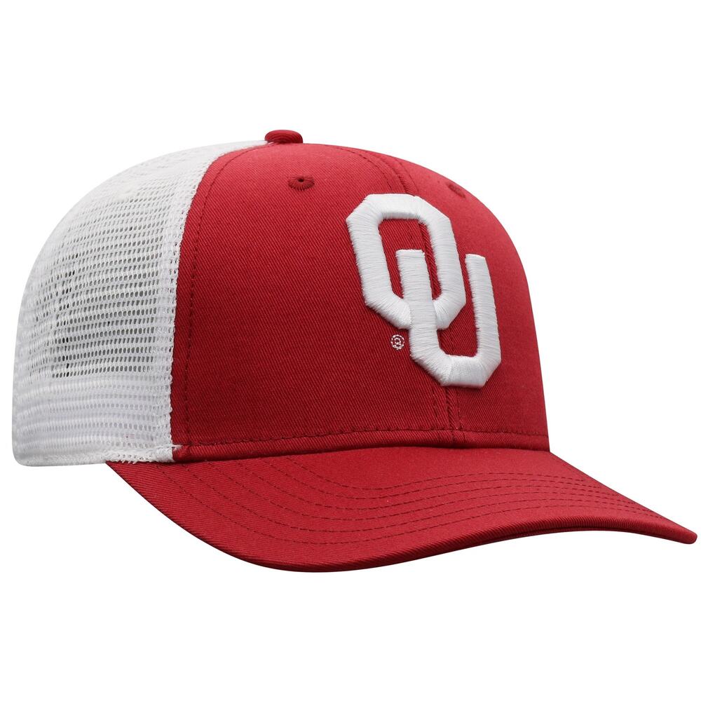 Top Of The World Snapback Hat Crimson/White Oklahoma Sooners Trucker - Picture 3 of 9